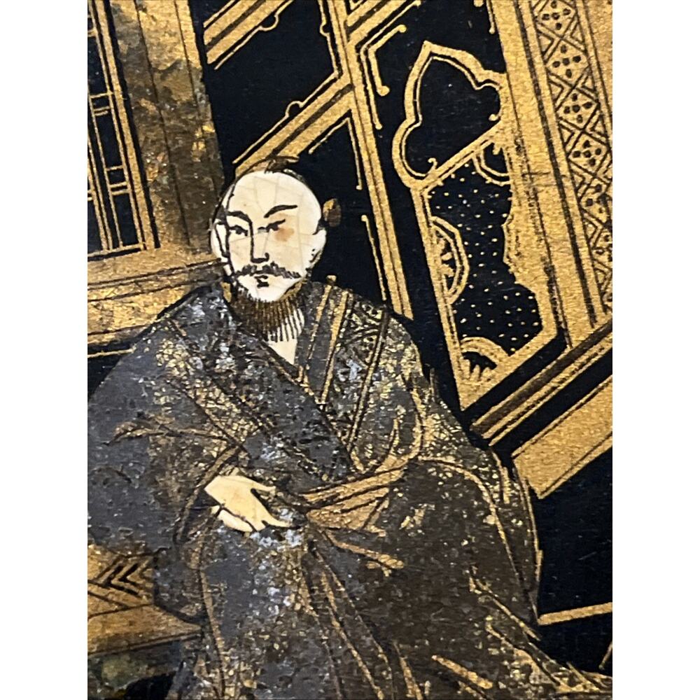 Antique Chinese decorated lacquered footed Wooden plate Mid 19th century - Picture 6 of 8